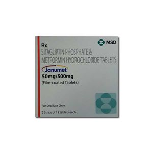 Janumet 50mg/500mg Tablet (Sitagliptin (50mg) + Metformin (500mg))