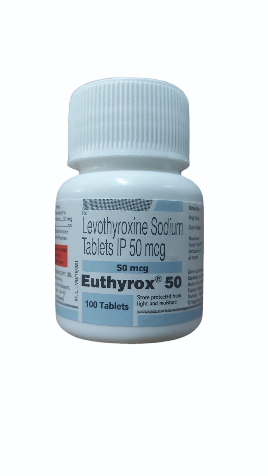 Euthyrox 50mg Tablet (Levothyroxine)